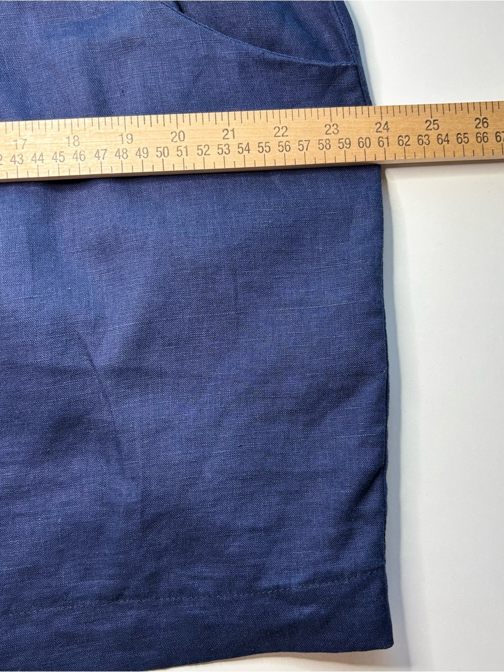 Claude Tulum 100% Linen Navy Ruffle Pocket Mini Dress One Size - Picture 15 of 16